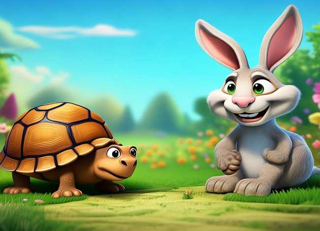 儿童故事龟兔赛跑故事简版；小儿故事龟兔赛跑