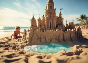 儿童沙滩城堡故事 - 沙滩上的城堡编故事