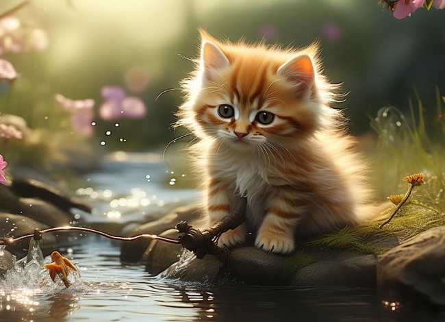 小猫故事视频；小猫钓鱼故事视频