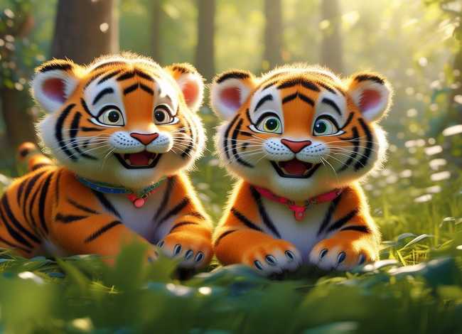 儿童故事两只老虎成了好朋友，两只老虎幼儿故事