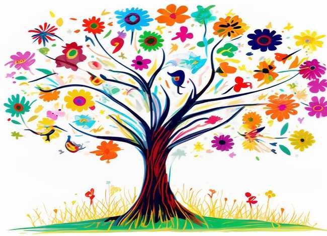 儿童花树简笔画，儿童画花树简笔画