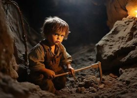儿童小矿工、儿童挖矿