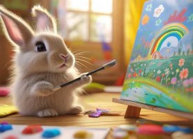 小兔子画画的故事、小兔子学画画的故事