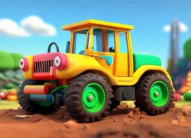 儿童挖土机动画 儿童挖土机3d动画片