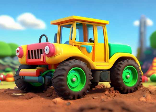 儿童挖土机动画 儿童挖土机3d动画片