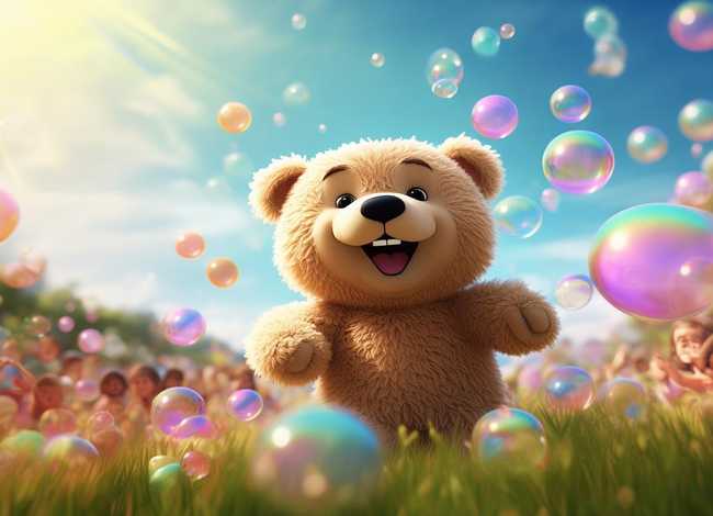 儿童故事小熊吹泡泡、幼儿故事小熊吹泡泡
