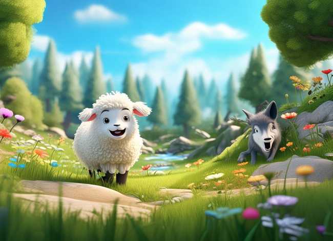 幼儿故事狼和羊 - 幼儿故事狼和小羊文字版视频