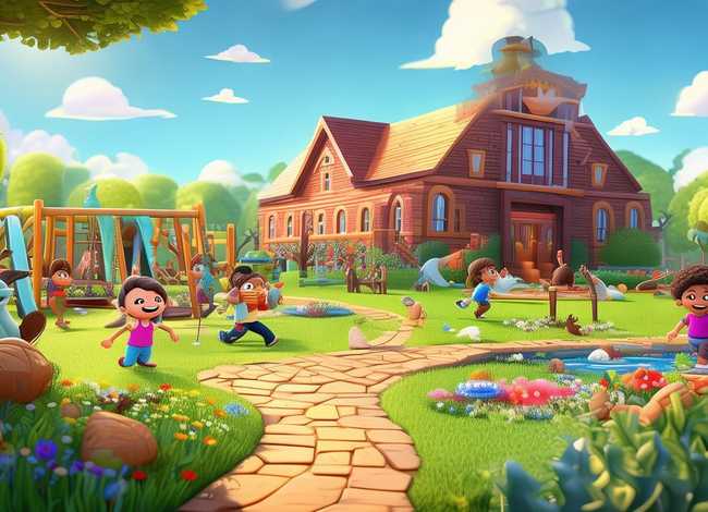 儿童学校故事背景模板，校园故事背景