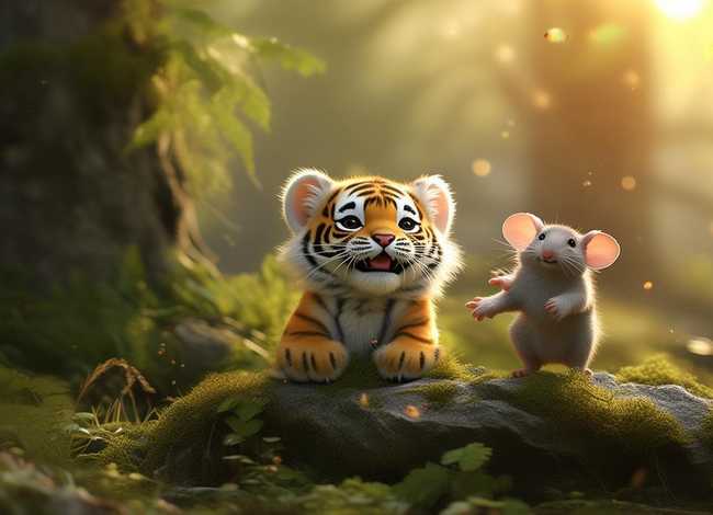 儿童故事大老虎和小老鼠，小老虎和大老鼠的故事