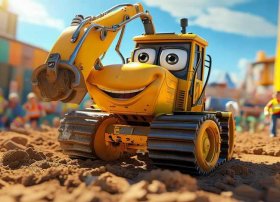 儿童故事英文版挖掘机；儿童动画片英文版挖掘机