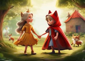 儿童童话故事公主小红帽、小红帽和公主的故事