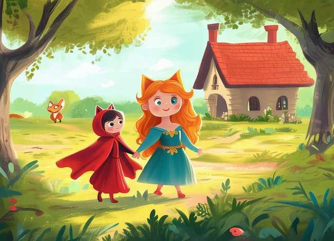 儿童童话故事公主小红帽、小红帽和公主的故事
