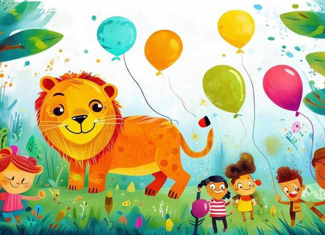 寓言故事儿童画有狮子 寓言故事儿童画