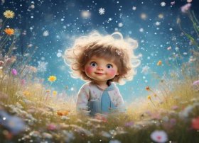 儿童故事变成小花 - 自己变成小雪花的故事