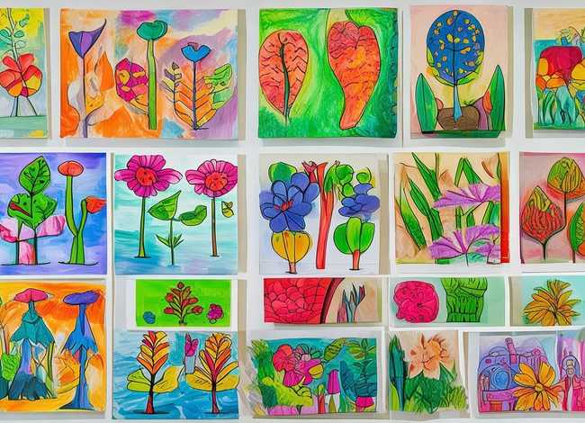 儿童植物画图片大全、儿童植物手工画制作大全图片