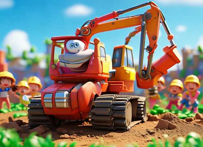儿童故事动画片挖掘机，儿童片挖掘机动画片
