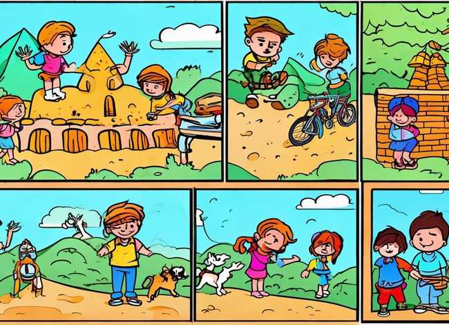 儿童连环画图片4张可打印免费、儿童连环画6张图片素材