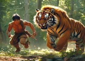 儿童故事武松打虎图片 少儿武松打虎故事