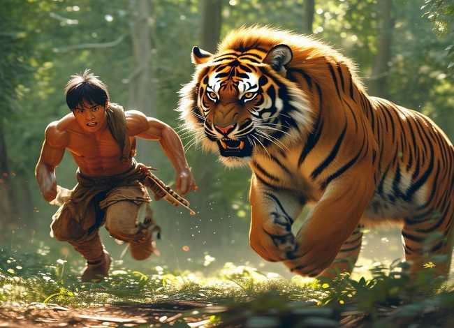 儿童故事武松打虎图片 少儿武松打虎故事
