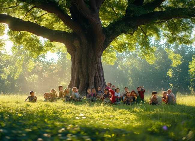 儿童故事树荫视频；树荫幼儿故事视频