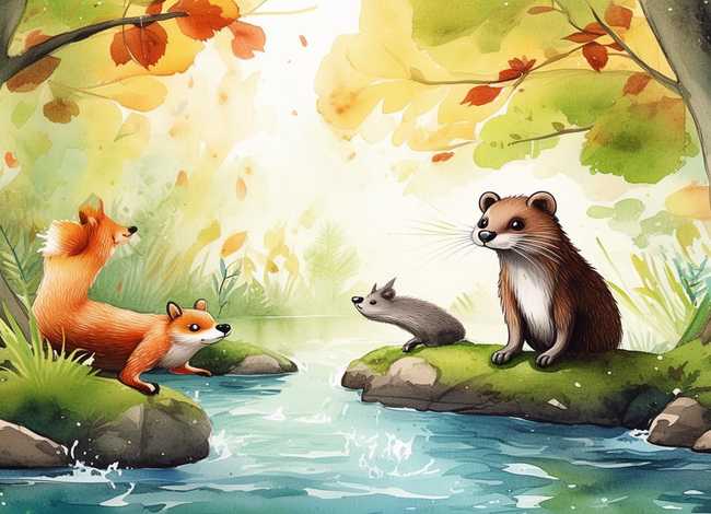 儿童故事里面有水狸先生的故事；狐狸和水獭的故事