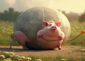 寓言故事小猪搬西瓜 - 寓言故事小猪搬西瓜图片