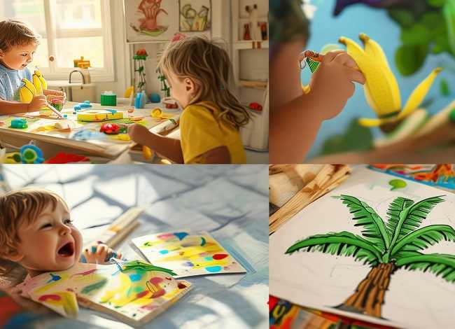 儿童画香蕉、儿童画香蕉树 儿童画香蕉、儿童画香蕉树