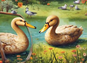 儿童故事丑小鸭绘本故事，丑小鸭绘本故事8张图文幼儿