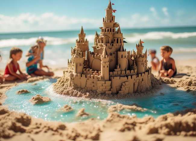儿童沙滩城堡故事 - 沙滩上的城堡编故事