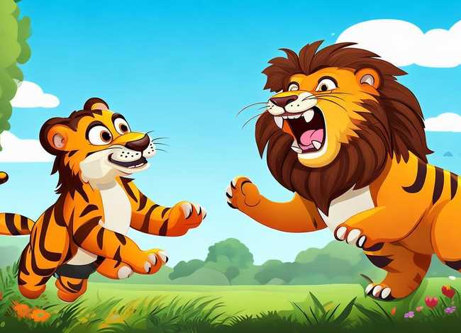 儿童故事老虎和狮子打架；儿童故事全集老虎和狮子