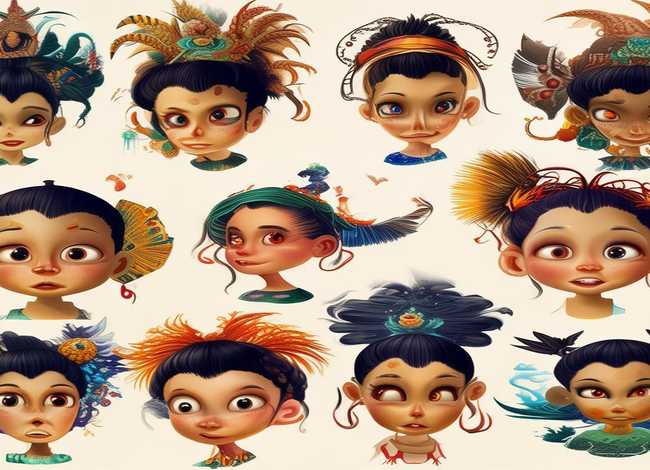 儿童发型图案山海经（儿童发型海报）