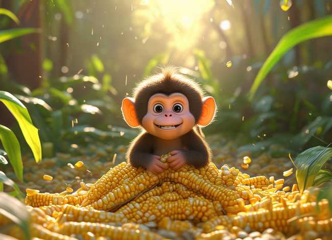 小猴子摘玉米的故事；小猴子摘玉米的故事给我们的启示