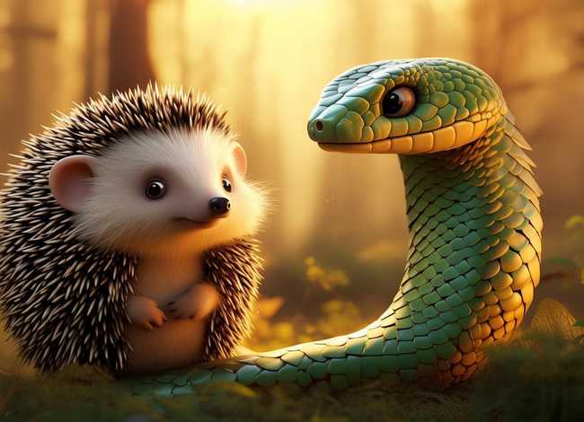 儿童故事刺猬和蛇、刺猬和大蛇的故事