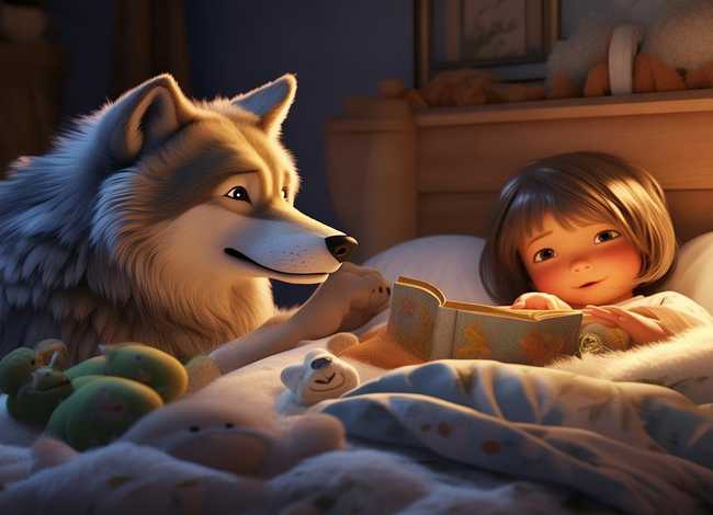 大灰狼睡前故事0-3岁，幼儿睡前大灰狼故事