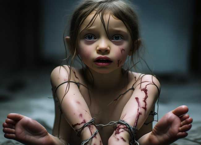 女生儿童四肢被绑光脚受针刑视频，光脚女孩儿