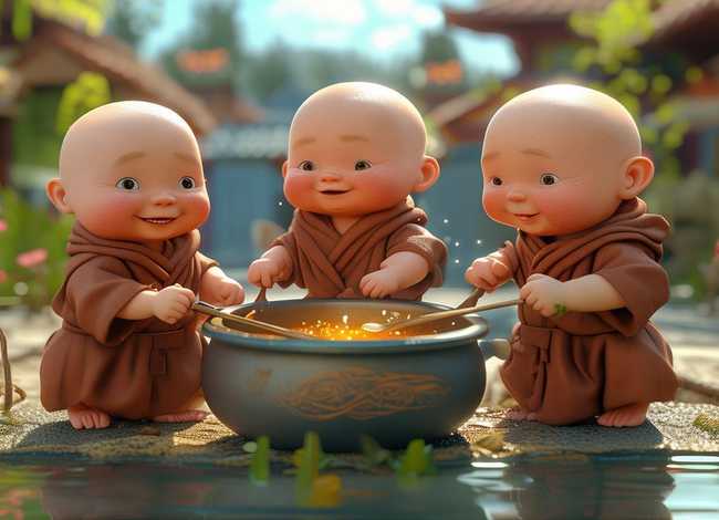 宝宝故事三个和尚，宝宝故事三个和尚图片