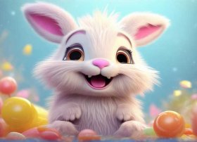 小兔子儿童画可爱、小兔子儿童画可爱图片