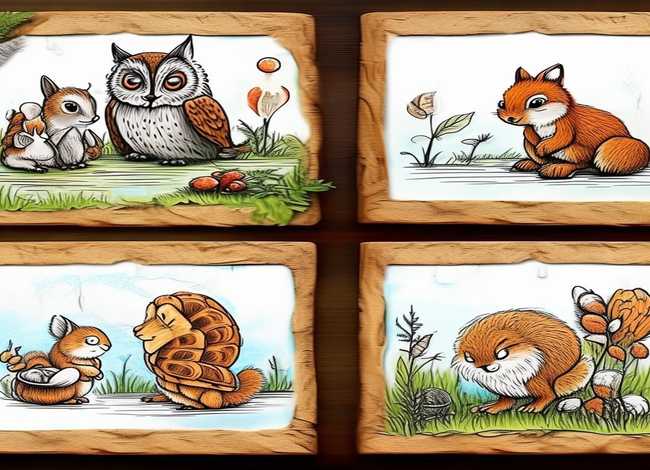 寓言故事简笔画4幅图彩铅 寓言故事简笔画4幅图彩铅版