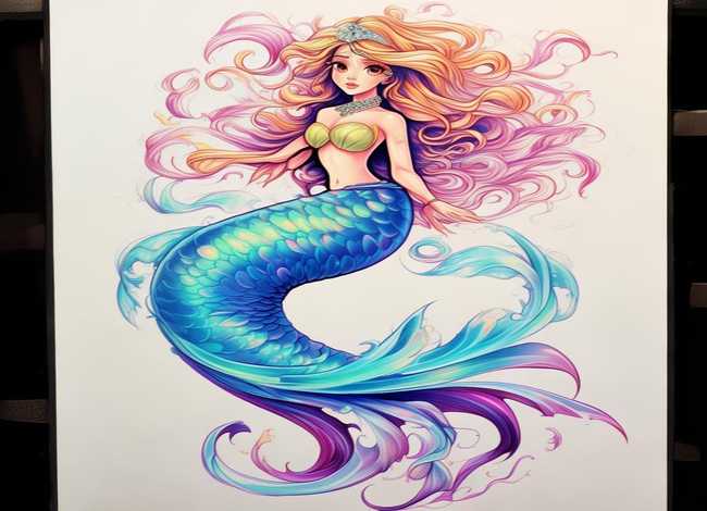 美人鱼公主涂色画打印;美人鱼公主涂色画打印大图 美人鱼公主涂色画打印;美人鱼公主涂色画打印大图