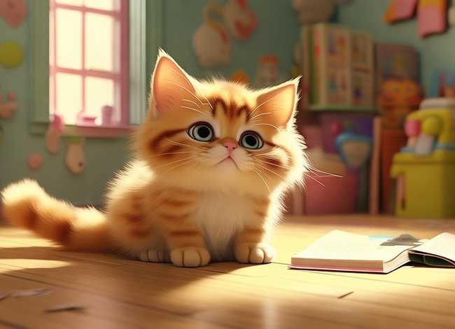 儿童故事胆小的小花猫背景图，幼儿故事胆小的小花猫