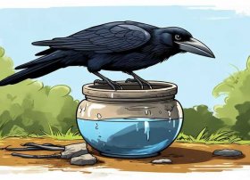 乌鸦喝水故事绘本图片6页完整版 乌鸦喝水的故事绘本图片8页