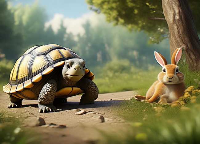 龟兔赛跑的故事文字版，龟兔赛跑的故事文字版200字左右