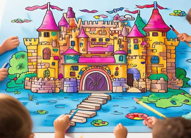 儿童城堡涂色画,儿童城堡涂色画教案 儿童城堡涂色画,儿童城堡涂色画教案