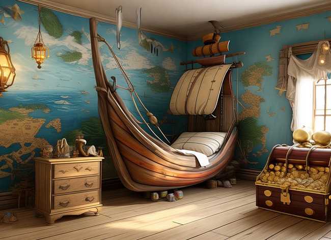 儿童海盗房间；儿童海盗房间设计