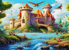 城堡儿童画写一个故事，儿童画画一个城堡