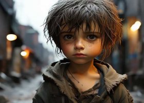 流浪儿童悲惨生活图片，流浪儿童悲惨生活图片卡通