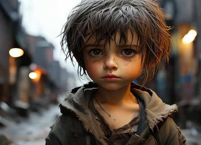 流浪儿童悲惨生活图片，流浪儿童悲惨生活图片卡通