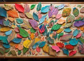 儿童树叶展（儿童树叶手工图粘贴）