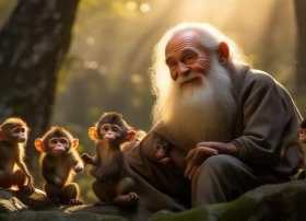 儿童睡前故事小猴子和老爷爷、小猴子和老爷爷的故事