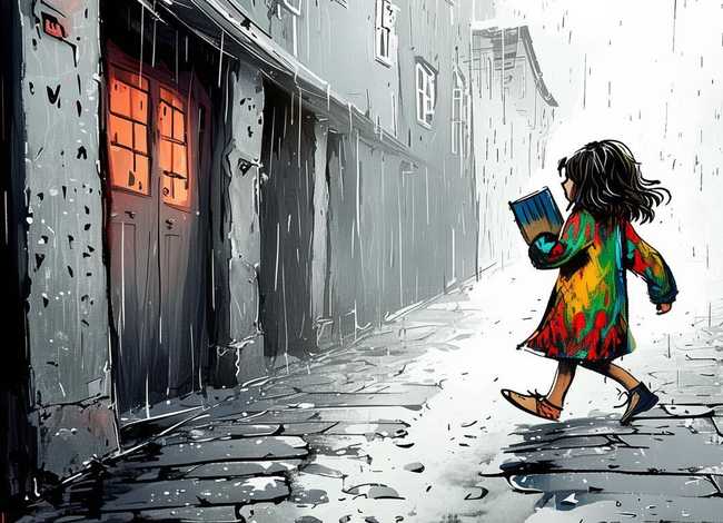 雨天的故事简笔画；雨天的故事简笔画图片